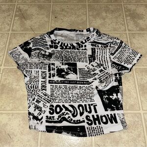 Garage newspaper crop top